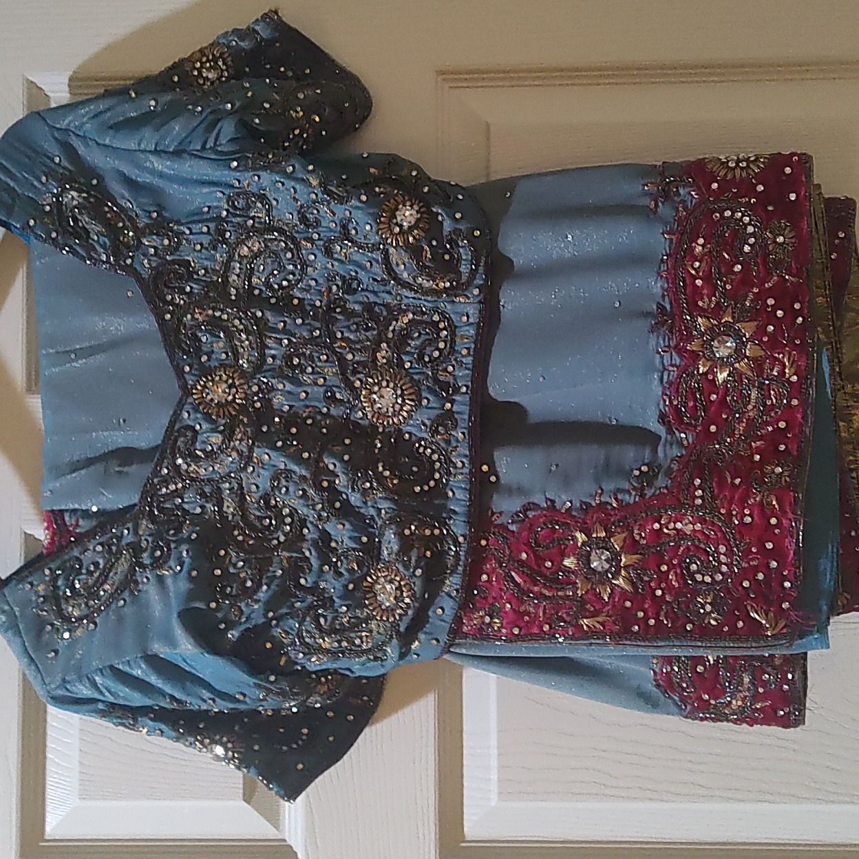 Designer Diamond Work Embellished Saree Ready Made Blouse Sz. 34/36
